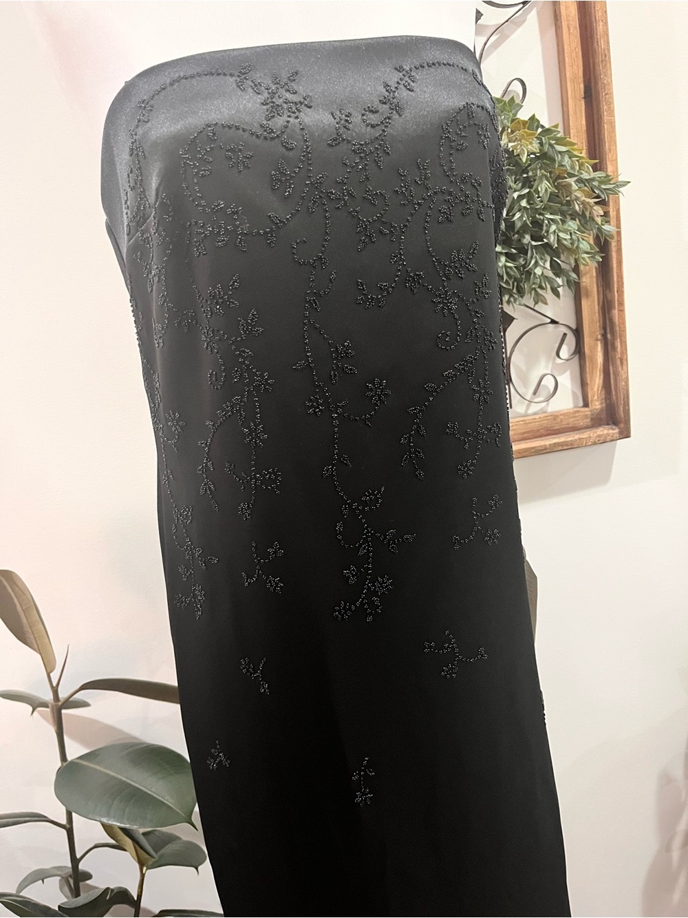 Vtg NWT Rampage Black Beaded Strapless Maxi Evening Gown Junior 11 Formal Gala